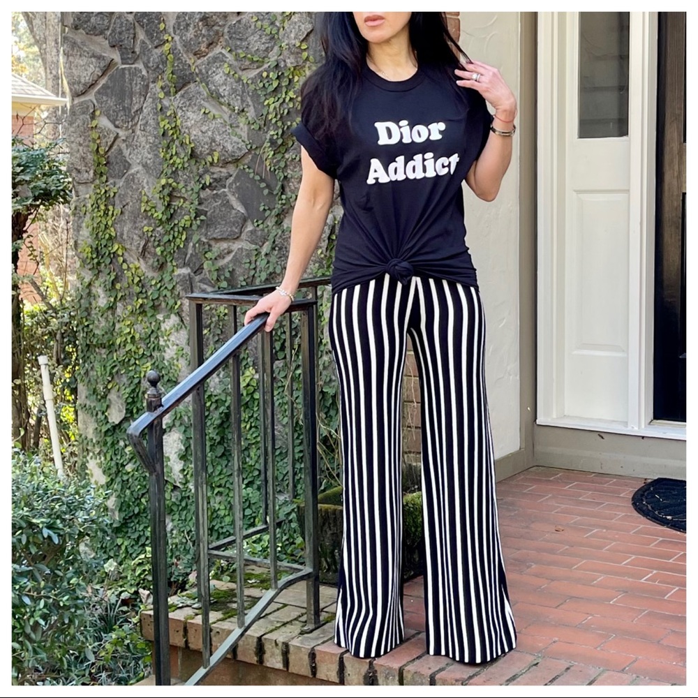 Fabulous viscose blend wide leg striped pants - Picture 2 of 11